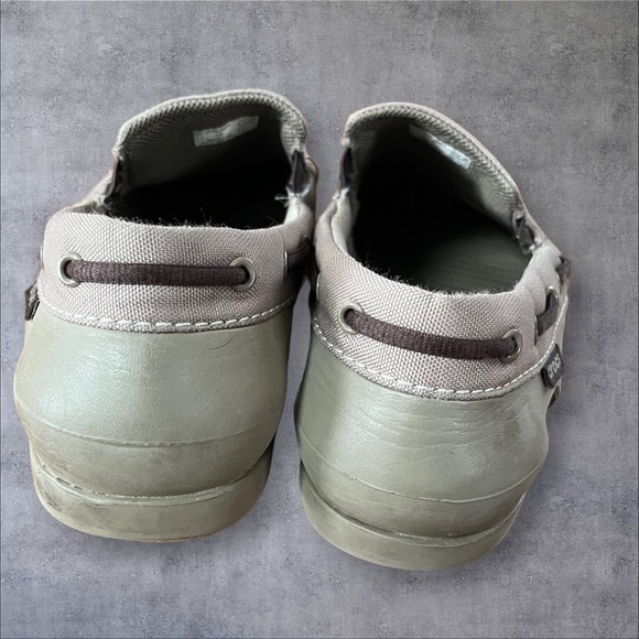 Crocs Beach Line Boat Shoes Gray/White M9 - Picture 7 of 11
